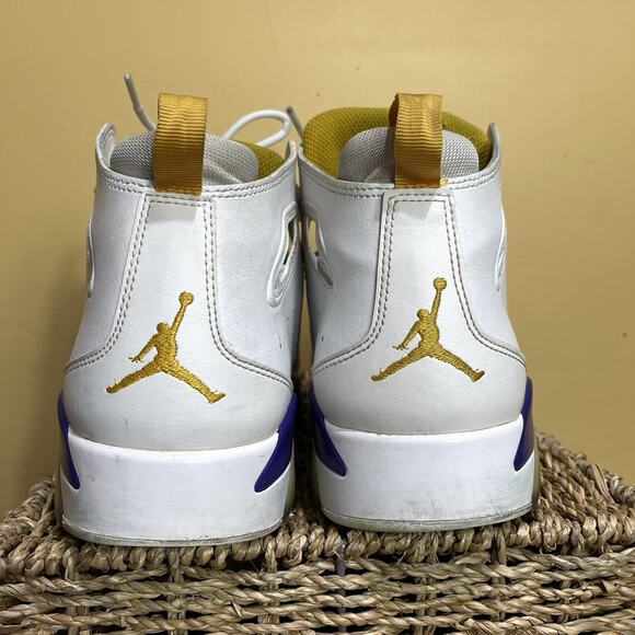 Jordan Flight club \'91 Shoes Lakers White Gold Purple DC7329-105 Mens Size 11